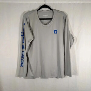 Rogers Fishing Shirt Men's XL Grey Long Sleeve Crew Neck Lightweight